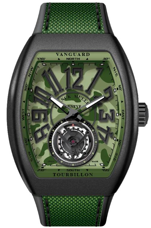 Buy Franck Muller Vanguard Titanium Case Camouflage Tourbillon - Green Replica Watch for sale Cheap Price V 45 T CAMOU MC (TT) (NR) (VE) (CAM VE NR NR)